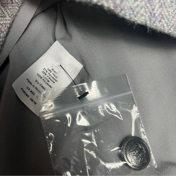 Talbots Wool Herringbone Faux Wrap Scallop Buttons Career Old Money Sz 10P NWT - Picture 4 of 8